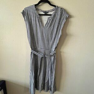 Tommy Hilfiger Women's Wrap Dress Black/White Sleeveless Stretchy M